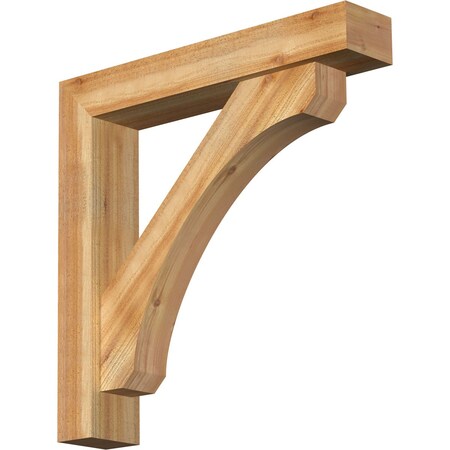 Ekena Millwork Legacy Block Rough Sawn Bracket w/ Offset Brace, Western Red Cedar, 6"W x 32"D x 32"H BKT0604X32X32LEC05RWR
